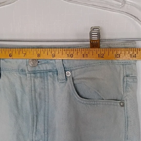 Free People We The Free Light Blue Denim Women's Mini Skirt Size 26 - Picture 6 of 8